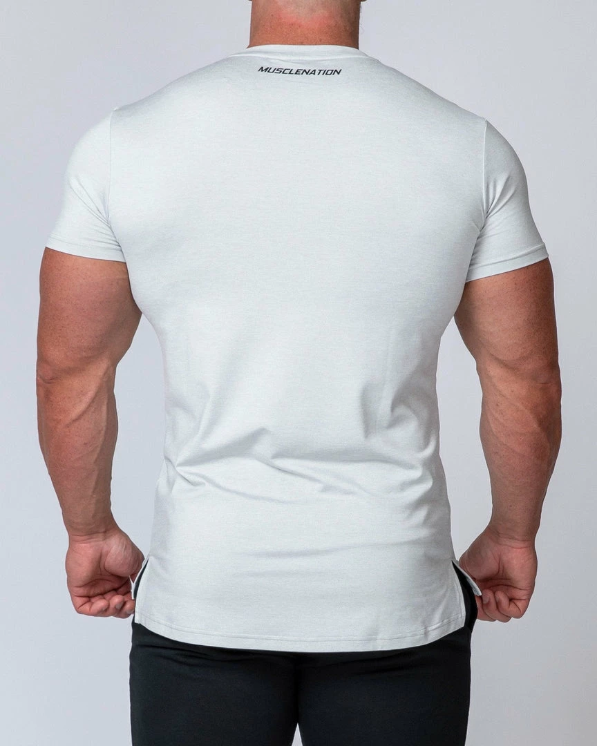 Outlet 👍 Muscle Nation ClimaFlex Tshirt - White Marl Mens 👍 9 Muscle Nation ClimaFlex Tshirt - White Marl Mens