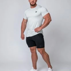 Outlet 👍 Muscle Nation ClimaFlex Tshirt - White Marl Mens 👍 18 Muscle Nation ClimaFlex Tshirt - White Marl Mens