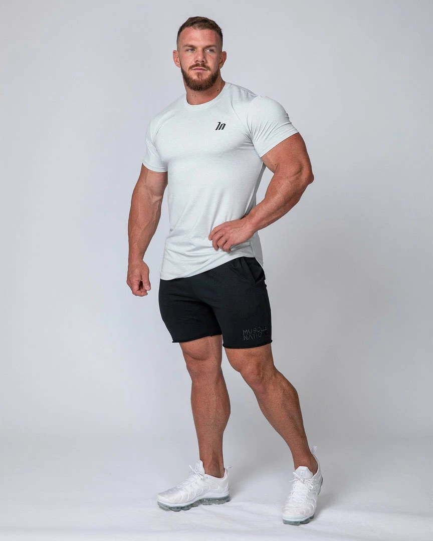 Outlet 👍 Muscle Nation ClimaFlex Tshirt - White Marl Mens 👍 10 Muscle Nation ClimaFlex Tshirt - White Marl Mens