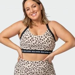 Muscle Nation Womens Combo Bra - Cheetah Print