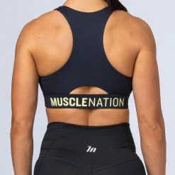 Muscle Nation Comfort Bra - Black With Acid Lime Womens