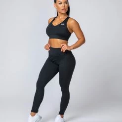 Muscle Nation Comfort Bra - Black With White Womens