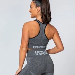 Muscle Nation Comfort Seamless Bra - Charcoal Marl