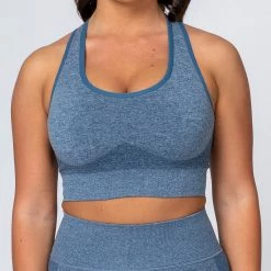 Muscle Nation Comfort Seamless Bra - Navy Marl