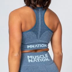 Muscle Nation Comfort Seamless Bra - Navy Marl