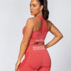 Muscle Nation Womens Comfort Seamless Bra - Poppy Marl