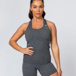 Muscle Nation Comfort Seamless Tank - Charcoal Marl Womens