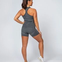 Muscle Nation Comfort Seamless Tank - Charcoal Marl Womens