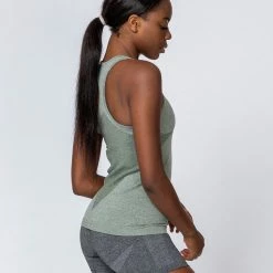 Muscle Nation Comfort Seamless Tank - Khaki Marl