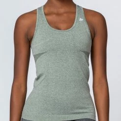 Muscle Nation Comfort Seamless Tank - Khaki Marl