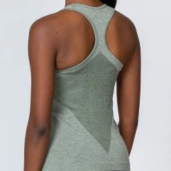 Muscle Nation Comfort Seamless Tank - Khaki Marl