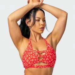 Muscle Nation Womens Coastal Bralette - Vibrant Cheetah Print