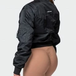 Best Sale ๐ Muscle Nation ๐ฉ Womens Cropped Bomber Jacket - Black โจ 24 Muscle Nation Womens Cropped Bomber Jacket - Black