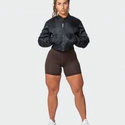 Best Sale ๐ Muscle Nation ๐ฉ Womens Cropped Bomber Jacket - Black โจ 26 Muscle Nation Womens Cropped Bomber Jacket - Black