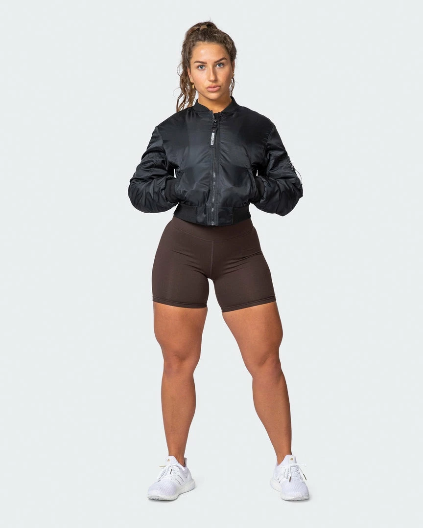 Best Sale ๐ Muscle Nation ๐ฉ Womens Cropped Bomber Jacket - Black โจ 14 Muscle Nation Womens Cropped Bomber Jacket - Black