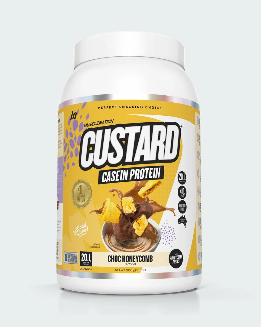 New 🤩 Muscle Nation CUSTARD Casein Protein - Choc Honeycomb - 25 Serves 🔥 3 Muscle Nation CUSTARD Casein Protein - Choc Honeycomb - 25 Serves