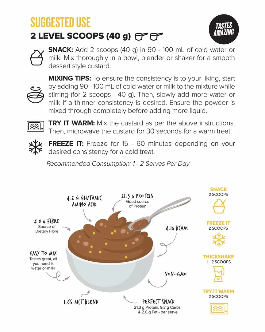 New 🤩 Muscle Nation CUSTARD Casein Protein - Choc Honeycomb - 25 Serves 🔥 5 Muscle Nation CUSTARD Casein Protein - Choc Honeycomb - 25 Serves