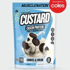 Muscle Nation 30% EOFY SALE CUSTARD Casein Protein - Cookies & Cream - 11 Serves