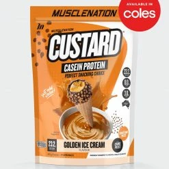 Muscle Nation 30% EOFY SALE CUSTARD Casein Protein - Golden Ice Cream - 11 Serves