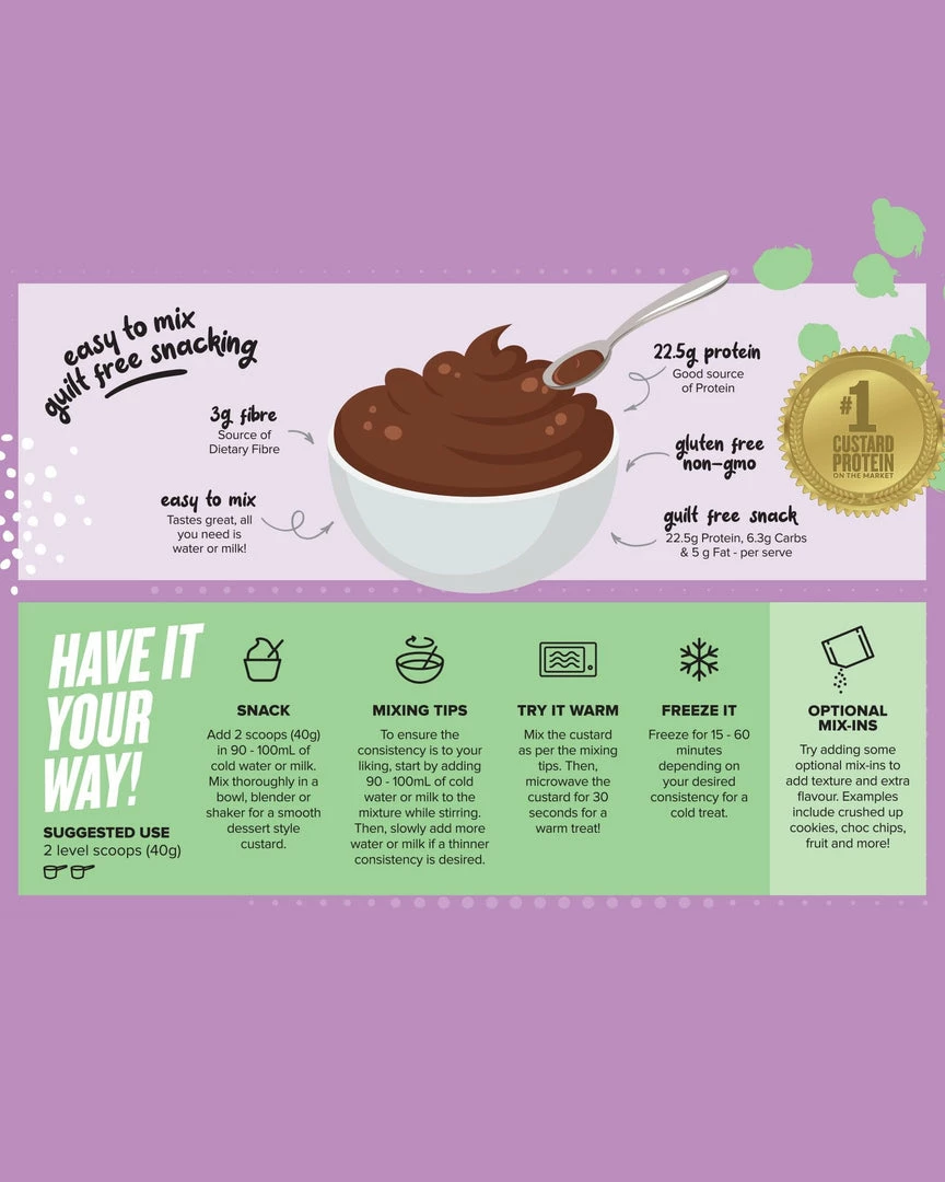 Best deal 😉 Muscle Nation CUSTARD Plant Protein - Double Chocolate - 11 Serves 30% EOFY SALE ⭐ 5 Muscle Nation CUSTARD Plant Protein - Double Chocolate - 11 Serves 30% EOFY SALE