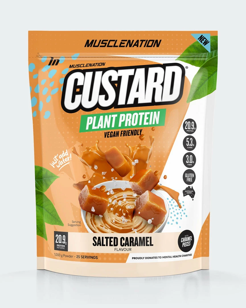 Brand new ๐ Muscle Nation 30% EOFY SALE CUSTARD Plant Protein - Salted Caramel - 25 Serves ๐ฅ 3 Muscle Nation 30% EOFY SALE CUSTARD Plant Protein - Salted Caramel - 25 Serves