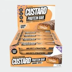 Muscle Nation 30% EOFY SALE CUSTARD Protein Bar - Caramel Toffee - Box Of 12