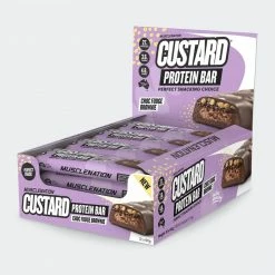 Muscle Nation CUSTARD Protein Bar - Choc Fudge Brownie - Box Of 12 30% EOFY SALE