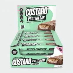 Muscle Nation CUSTARD Protein Bar - Choc Mint - Box Of 12 30% EOFY SALE