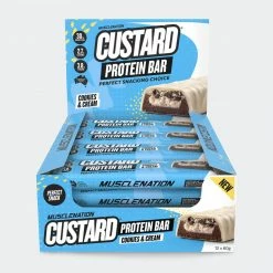 Muscle Nation CUSTARD Protein Bar - Cookies & Cream - Box Of 12