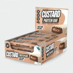 Muscle Nation 30% EOFY SALE CUSTARD Protein Bar - White Choc Hazelnut - Box Of 12