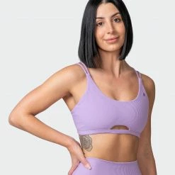 Muscle Nation Welcome To The Club All Day Rib Bralette - Lilac