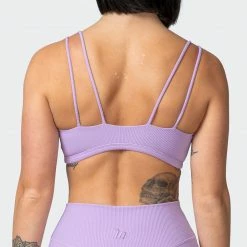 Muscle Nation Welcome To The Club All Day Rib Bralette - Lilac