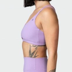 Muscle Nation Welcome To The Club All Day Rib Bralette - Lilac