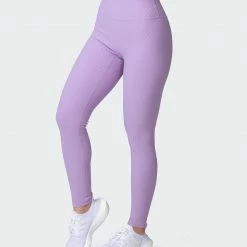 Muscle Nation Zero Rise Rib Ankle Length Leggings - Lilac Welcome To The Club