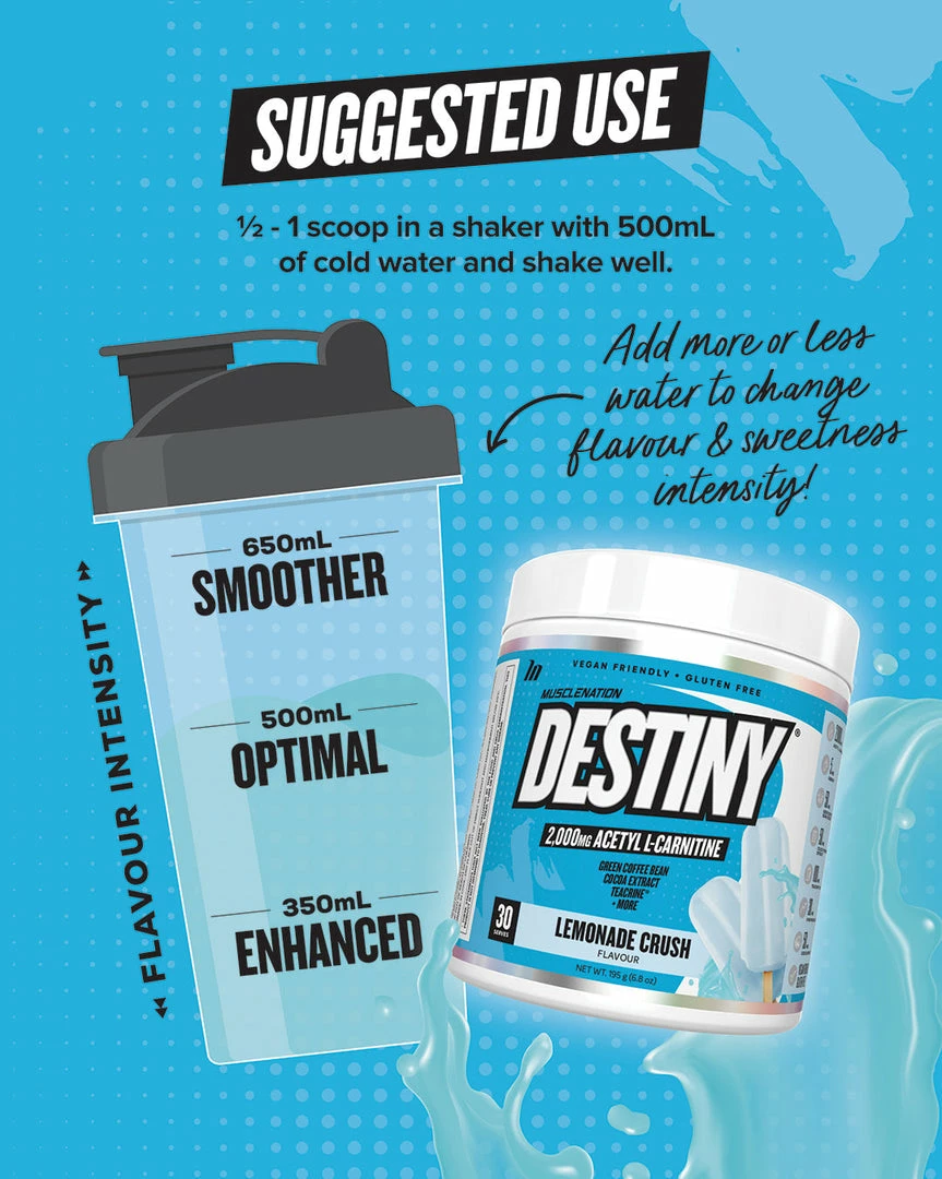 New ๐งจ Muscle Nation DESTINY Pre Workout Burn - Lemonade Crush - 30 Serves 30% EOFY SALE ๐ 4 Muscle Nation DESTINY Pre Workout Burn - Lemonade Crush - 30 Serves 30% EOFY SALE