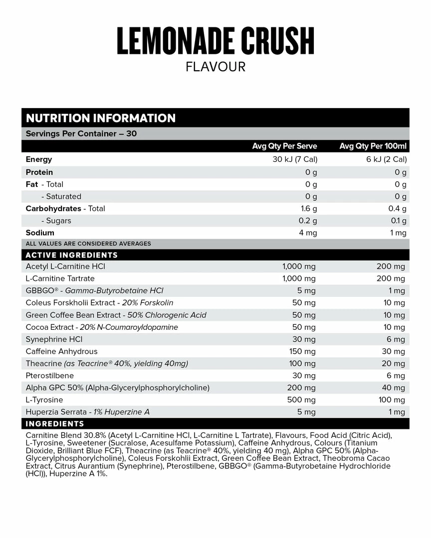 New ๐งจ Muscle Nation DESTINY Pre Workout Burn - Lemonade Crush - 30 Serves 30% EOFY SALE ๐ 6 Muscle Nation DESTINY Pre Workout Burn - Lemonade Crush - 30 Serves 30% EOFY SALE