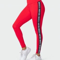 Muscle Nation Dynamic Ankle Length Leggings - Hot Red