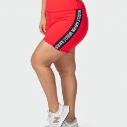 Muscle Nation Womens Dynamic Bike Shorts - Hot Red