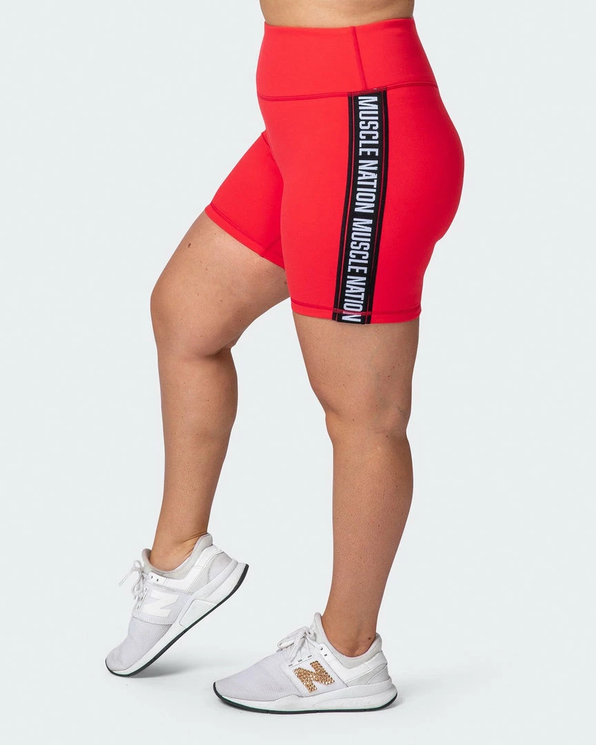 Cheap ⭐ Muscle Nation 👩 Womens Dynamic Bike Shorts - Hot Red 🛒 9 Muscle Nation Womens Dynamic Bike Shorts - Hot Red