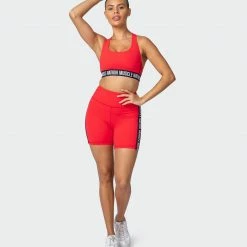 Cheap ⭐ Muscle Nation 👩 Womens Dynamic Bike Shorts - Hot Red 🛒 20 Muscle Nation Womens Dynamic Bike Shorts - Hot Red