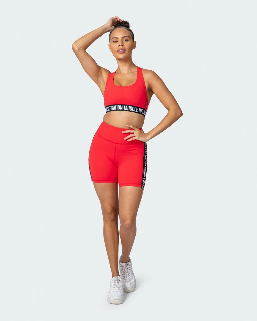 Cheap ⭐ Muscle Nation 👩 Womens Dynamic Bike Shorts - Hot Red 🛒 11 Muscle Nation Womens Dynamic Bike Shorts - Hot Red