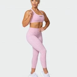 Muscle Nation Signature Scrunch 7/8 Leggings - Rose Quartz Mini Cheetah Print