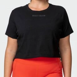 Muscle Nation Elevate Cropped Tee - Black 30% EOFY SALE