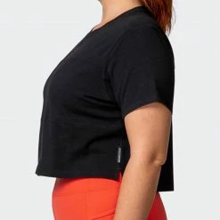 Muscle Nation Elevate Cropped Tee - Black 30% EOFY SALE