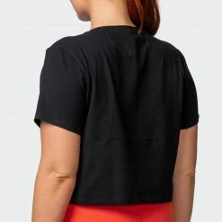 Muscle Nation Elevate Cropped Tee - Black 30% EOFY SALE