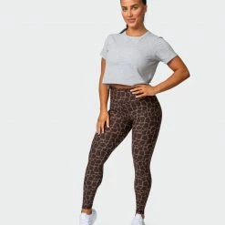 Muscle Nation Elevate Cropped Tee - Light Grey Marl