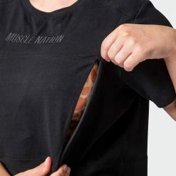 Muscle Nation Elevate Maternity Tee - Black 30% EOFY SALE