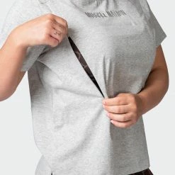 Muscle Nation Elevate Maternity Tee - Light Grey Marl 30% EOFY SALE