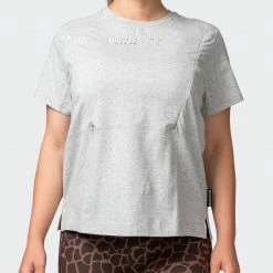 Muscle Nation Elevate Maternity Tee - Light Grey Marl 30% EOFY SALE