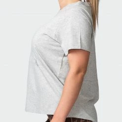 Muscle Nation Elevate Maternity Tee - Light Grey Marl 30% EOFY SALE
